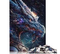 Adult Jigsaw Puzzles 500 Pieces The Blue Old Space Dragon Wood Puzzles Wooden Puzzles Sustainable Puzzle for Adults 500pcs (52x38cm)