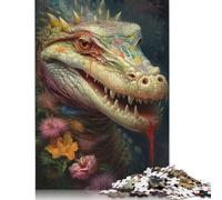 Adult Jigsaw Puzzles 500 Pieces The Strong Crocodile Wooden Puzzles for Adults Sustainable Puzzle Games 500pcs (52x38cm)
