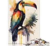 Adult Jigsaw Puzzles 500 Pieces Toucan Bird Watercolor Puzzle for Adults And Teenager Jigsaw Puzzles for Adults 500pcs (52x38cm)