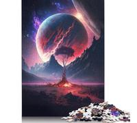 Adult Jigsaw Puzzles 500 Pieces Tree Of The Cosmos Wood Puzzles Wooden Puzzles Sustainable Puzzle for Adults 500pcs (52x38cm)