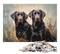 Adult Jigsaw Puzzles 500 Pieces Two Labradors Wooden Puzzles for Adults Puzzles Brain Teaser Puzzle 500pcs (52x38cm)