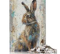 Adult Jigsaw Puzzles 500 Pieces Wild Hare Whimsy Wooden Puzzles for Adults Learning Educational Toy 500pcs (52x38cm)