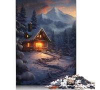 Adult Jigsaw Puzzles 500 Pieces Winter Wonderland Cabin Wooden Puzzle for Adults And Teenager Sustainable Puzzle for Adults | Games 500pcs (52x38cm)