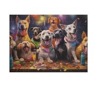 Adult Jigsaw Puzzles 52x38cm/1000pcs Canine Celebration A Festive Gathering of Dogs Puzzles for Adults Hands-on Game Enhance Memory Gifts for Friends And Family 52x38cm/1000pcs