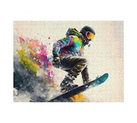 Adult Jigsaw Puzzles 52x38cm/1000pcs Colorful Snowboarder in Action Puzzles for Adults Hands-on Game Enhance Memory Gifts for Friends And Family 52x38cm/1000pcs