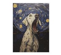 Adult Jigsaw Puzzles 52x38cm/1000pcs Dog Scream in Starry Night Puzzle for Adults Brain Teaser Game Wall Decoration Birthday Present, Gifts, 52x38cm/1000pcs
