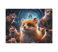 Adult Jigsaw Puzzles 52x38cm/1000pcs Magical Fox Gathering in Winter Night Puzzles for Adults Hands-on Game Enhance Memory Gifts for Friends And Family 52x38cm/1000pcs