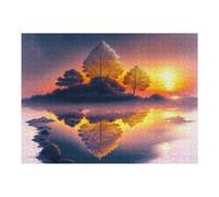 Adult Jigsaw Puzzles 52x38cm/1000pcs Sunset Reflections on Serene Lake Jigsaw for Adults Relax Games Presents for Women Birthday Present, Gifts, 52x38cm/1000pcs