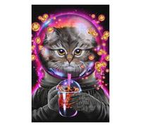 Adult Jigsaw Puzzles 75x50cm/1000pcs Cosmic Bubble Tea Cat Puzzles for Adults Hands-on Game Enhance Memory Gifts for Friends And Family 75x50cm/1000pcs