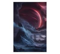 Adult Jigsaw Puzzles 75x50cm/1000pcs Crimson Planet Eclipse Puzzles for Adults Hands-on Game Enhance Memory Gifts for Friends And Family 75x50cm/1000pcs