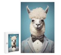 Adult Jigsaw Puzzles1000 PCS Alpaca in A Suit Puzzle for Adults Hands-on Game Perfect Decoration Christmas Birthday Gifts 1000 PCS