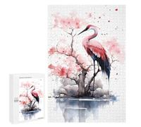Adult Jigsaw Puzzles1000 PCS Crane Cherry Blossom Puzzle for Adults Hands-on Game Perfect Decoration Christmas Birthday Gifts 1000 PCS