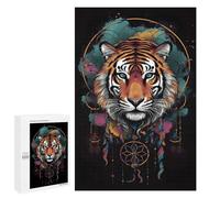 Adult Jigsaw Puzzles1000 PCS Dreamcatcher Mandala Tiger Adult Puzzles Toy Wall Decor Difficult Challenge Unique Birthday And Xmas Gifts 1000 PCS