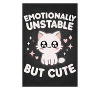 Adult Jigsaw Puzzles1000 PCS Emotionally Unstable But Cute - Pink Funny Cat Humor Jigsaws for Adults Brain Teaser Game Pattern Assembly Christmas Birthday Gifts 1000 PCS