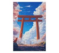 Adult Jigsaw Puzzles1000 PCS Fox Under Torii Gate Jigsaws for Adults Brain Teaser Game Pattern Assembly Christmas Birthday Gifts 1000 PCS