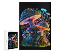 Adult Jigsaw Puzzles1000 PCS Glowing Fantasy Mushrooms-1 Adult Jigsaw Puzzles For Family Fun Fun Activities at Home Gifts for Friends And Family 1000 PCS