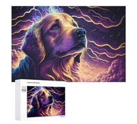 Adult Jigsaw Puzzles1000 PCS Golden Retriever in Thunderstorm Puzzle for Adults Hands-on Game Perfect Decoration Christmas Birthday Gifts 1000 PCS