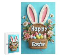Adult Jigsaw Puzzles1000 PCS Happy Easter Basket Adult Puzzles Toy Wall Decor Difficult Challenge Unique Birthday And Xmas Gifts 1000 PCS