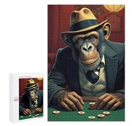 Adult Jigsaw Puzzles1000 PCS Monkey Poker Adult Puzzles Toy Wall Decor Difficult Challenge Unique Birthday And Xmas Gifts 1000 PCS