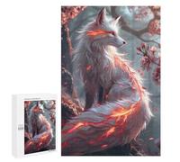 Adult Jigsaw Puzzles1000 PCS Sakura Kitsune Fox Adult Puzzles Toy Wall Decor Difficult Challenge Unique Birthday And Xmas Gifts 1000 PCS