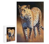 Adult Jigsaw Puzzles1000 PCS Savanna Leopard Oil Paint Adult Puzzles Toy Wall Decor Difficult Challenge Unique Birthday And Xmas Gifts 1000 PCS
