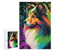 Adult Jigsaw Puzzles1000 PCS Shetland Sheepdog Color Adult Puzzles Toy Wall Decor Difficult Challenge Unique Birthday And Xmas Gifts 1000 PCS