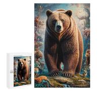Adult Jigsaw Puzzles1000 PCS Surreal Grizzly Bear Adult Puzzles Toy Wall Decor Difficult Challenge Unique Birthday And Xmas Gifts 1000 PCS