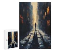 Adult Jigsaw Puzzles1000 PCS The Lone Wanderer - Moody Atmospheric Urban Scene with A Solitary Figure Adult Puzzles Toy Wall Decor Difficult Challenge Unique Birthday And Xmas Gifts 1000 PCS