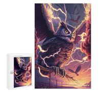 Adult Jigsaw Puzzles1000 PCS Thundering Owl Majesty Adult Jigsaw Puzzles For Family Fun Fun Activities at Home Gifts for Friends And Family 1000 PCS