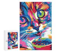 Adult Jigsaw Puzzles1000 PCS Vibrant Cat Adult Puzzles Toy Wall Decor Difficult Challenge Unique Birthday And Xmas Gifts 1000 PCS