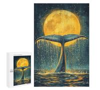 Adult Jigsaw Puzzles1000 PCS Whale Tail Under Moon Adult Puzzles Toy Wall Decor Difficult Challenge Unique Birthday And Xmas Gifts 1000 PCS