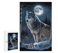 Adult Jigsaw Puzzles1000 PCS Winter Wolf Oil Paint Adult Puzzles Toy Wall Decor Difficult Challenge Unique Birthday And Xmas Gifts 1000 PCS