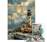 Adult Jigsaw Puzzles1000 Pieces A Weathered Lighthouse Handeye Coordination Training Polished Safe Smooth Edges Memorable Birthday Gifts (Size 38x52cm)