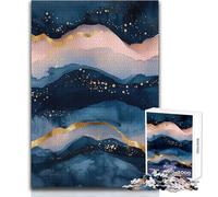 Adult Jigsaw Puzzles1000 Pieces Abstract Blue And Gold Mountains Educational Family Game A Work of Art Gift For Birthdays Size 50x75cm