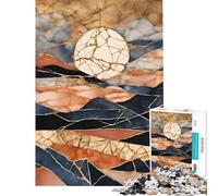 Adult Jigsaw Puzzles1000 Pieces Abstract Mountain Sunset Handeye Coordination Training Polished Safe Smooth Edges Memorable Birthday Gifts (Size 38x52cm)