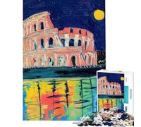 Adult Jigsaw Puzzles1000 Pieces Abstract Night at The Colosseum Handeye Coordination Training Polished Safe Smooth Edges Memorable Birthday Gifts (Size 38x26cm)