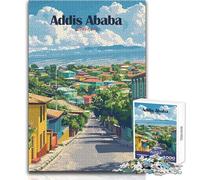 Adult Jigsaw Puzzles1000 Pieces Addis Ababa Cityscape Unique Challenge Game But Fun And Humorous Birthday Gifts Size 38x52cm