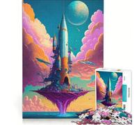 Adult Jigsaw Puzzles1000 Pieces Amazing Rocket The Sea, Educational Toy, Pattern Assembly, with Matching Poster And Trivia Sheet 38x52cm