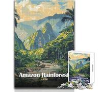 Adult Jigsaw Puzzles1000 Pieces Amazon Rainforest Peru Travel Poster Educational Family Game A Work of Art Gift For Birthdays Size 38x26cm