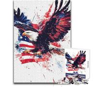 Adult Jigsaw Puzzles1000 Pieces American Eagle Watercolor Educational Family Game A Work of Art Gift For Birthdays Size 38x26cm