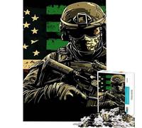 Adult Jigsaw Puzzles1000 Pieces American Soldier Artwork Educational Challenge Difficult Challenge Fun Games for Ages 14 And over (38X26CM)