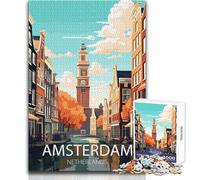 Adult Jigsaw Puzzles1000 Pieces Amsterdam Canal View Beautiful Design Game Analysis And Logic Secret Santa Gifts Size 38x26cm