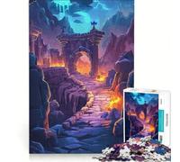Adult Jigsaw Puzzles1000 Pieces Ancient Ruins Gateway, Educational Toy, Pattern Assembly, with Matching Poster And Trivia Sheet 38x52cm