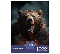 Adult Jigsaw Puzzles1000 Pieces Angry Bear Puzzle for Adults Toy Wall Decor Enhance Memory Christmas Birthday Gifts 52x38cm/1000pcs