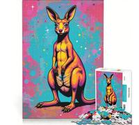 Adult Jigsaw Puzzles1000 Pieces Animal Cute Kangaroo, Educational Toy, Pattern Assembly, with Matching Poster And Trivia Sheet 50x75cm