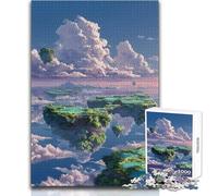 Adult Jigsaw Puzzles1000 Pieces Anime Floating Islands in The Sky Beautiful Design Game Analysis And Logic Secret Santa Gifts Size 50x75cm
