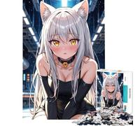 Adult Jigsaw Puzzles1000 Pieces Anime Girl with Cat Ears Challenging To Complete Difficult Challenge Brain Teaser Game for 14+ Puzzle Game Offered (38x26cm)