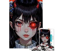Adult Jigsaw Puzzles1000 Pieces Anime Girl with Red Eye Challenging To Complete Difficult Challenge Brain Teaser Game for 14+ Puzzle Game Offered (38x26cm)