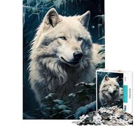 Adult Jigsaw Puzzles1000 Pieces Arctic White Wolf 1000 Piece Jigsaws Home Decoration Toys Analysis And Logic Gifts for Friends And Family (50x75cm)