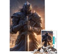 Adult Jigsaw Puzzles1000 Pieces Armored Knight with Sword in Battlefield Educational Challenge Difficult Challenge Fun Games for Ages 14 And over (38X26cm)